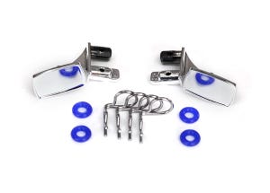 Mirrors, side, chrome (left & right)/ o-rings (4)/ body clips (4) (fits #8130 body)