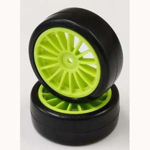 KYOSHO DRIFT TIRE (GLUED/F-GREEN/2PCS)