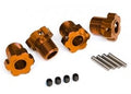 Wheel hubs, splined, 17mm (ORANGE-anodized) (4)/ 4x5 GS (4), 3x14mm pin (4)