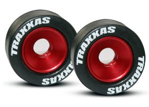 5186 Mntd Wheelie Bar Tires/Whls Red (2)