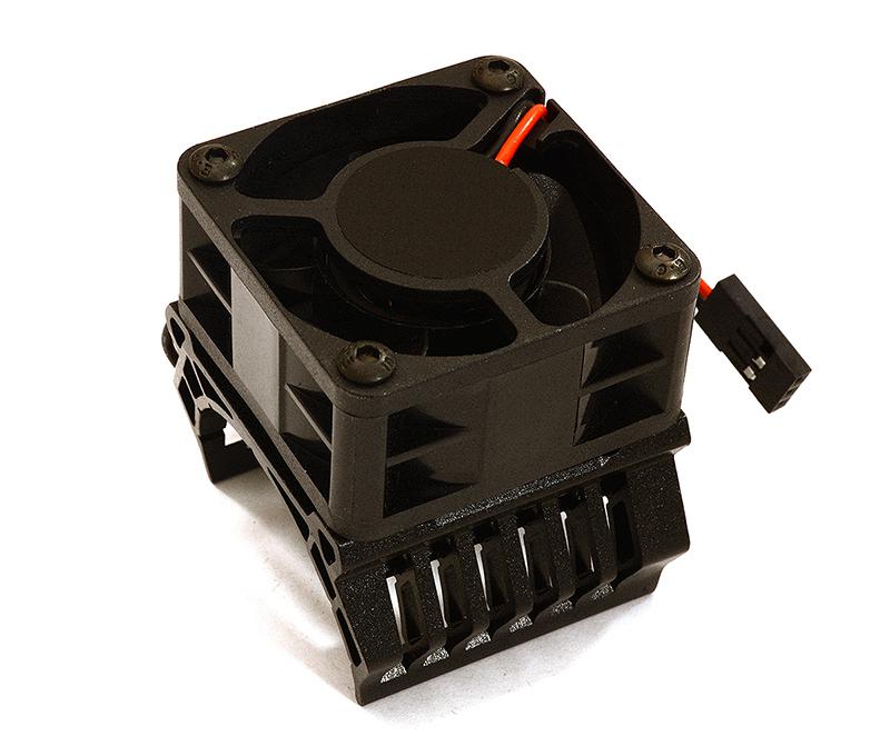 36mm Motor Heatsink+40x40mm Cooling Fan 16k rpm for 1/10 TR-MT10E & TRX-4 C28599BLACK