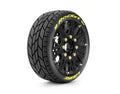 MFT B-Rocket Soft 1/8 Buggy Tires, 17mm Hex, 0" & 1/2" Offset, Mounted on Black Rims, (2)