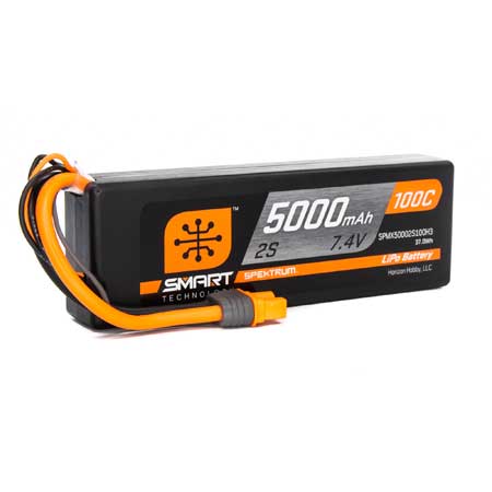 5000mAh 2S 7.4V 100C Smart LiPo Hardcase; IC3