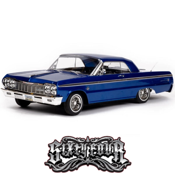 SIXTYFOUR 1/10 ELECTRIC FULLY FUNCTIONAL HOPPING LOWRIDER - Blue Jevries Edition
