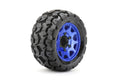 JKO2701CLMSGNB2  1/10 ST 2.8 EX-Tomahawk Tires Mounted on Metal Blue Claw Rims, Medium Soft, Glued, 12mm 1/2" Offset