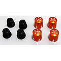 Aluminum Wheel Nut Caps and M4 Nuts (Orange) (4) - Mushroom Head
