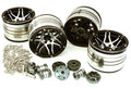 2.2x1.75-in. Machined High Mass Wheel (4) w/14mm Offset Hubs for 1/10 Crawler C27036BLACK
