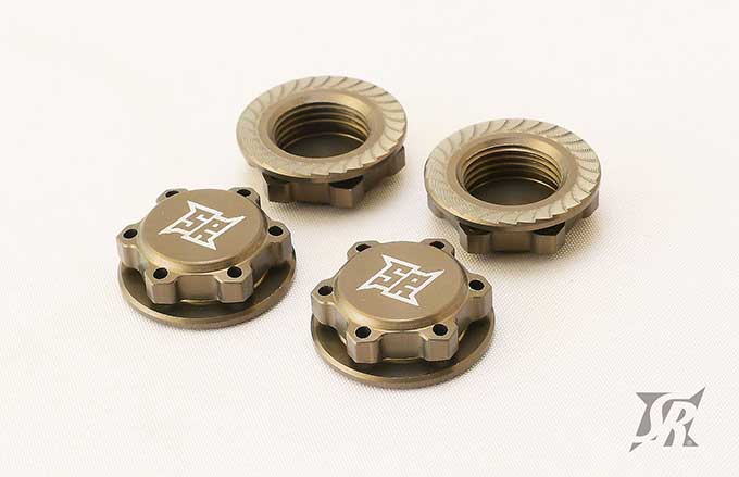 sweep 17mm cap nut fine thread hard anodized serrated for grip