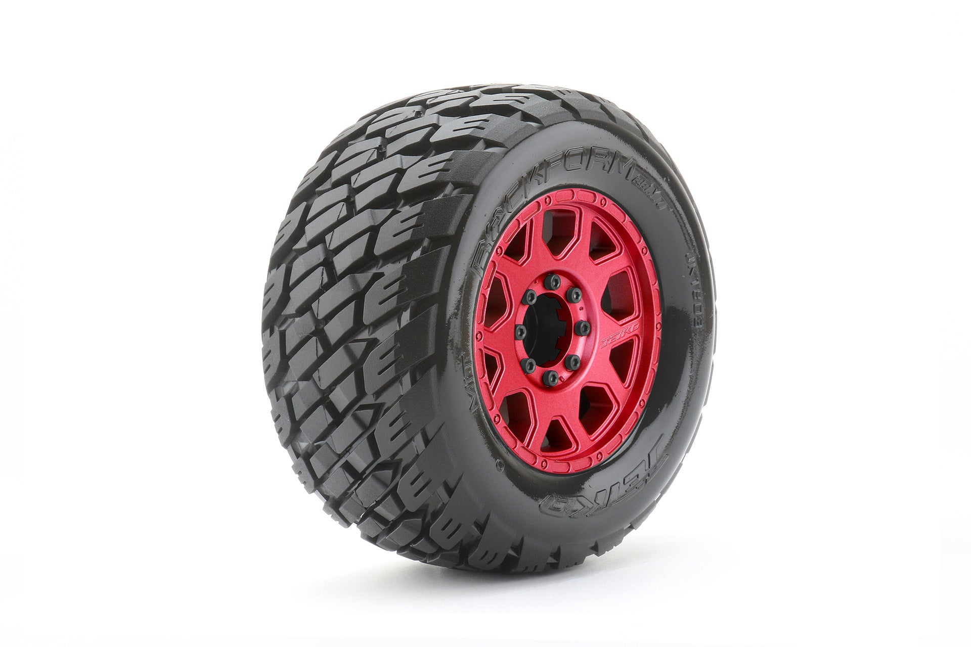 JKO1803CRMSGBB2   1/8 MT 3.8 EX-Rockform, Mounted on Metal Red Claw Rim, Medium Soft, Belted, Glued, 17mm 1/2" Offset