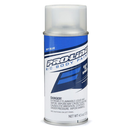 Pro-Line RC Body Spray Paint - Sky Blue Spray cans are the easiest way to get a custom color onto your clear RC body. Whether it be a one-color wonder or a multicolor masterpiece, Pro-Line has you covered!