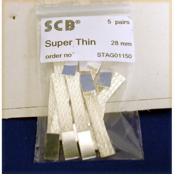 SCB SUPER THIN SILVER PLATED BRAID 4.5MM X .50 THICK (1PAIR ONLY