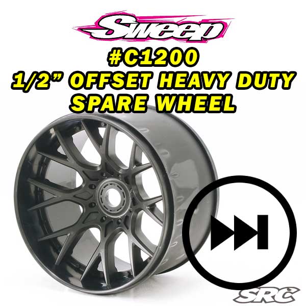 SWEEP Monster Truck SRC WHD 1/2" Off-set Black wheel 1pc (Wheel only)