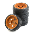 5 Spoke Complete Wheel & Tire Set (4) for 1/10 Touring (O.D.=65mm) C32252