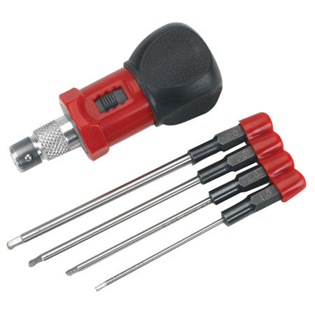 4-Piece Metric Hex Wrench Set Handle may be  blue