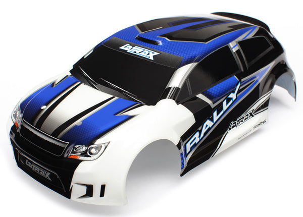 Body, LaTrax 1/18 Rally, blue (painted)/ decals