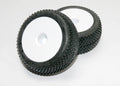 Tires & wheels, assembled, glued (white dished 2.2' wheels, Response Pro 2.2' tires, foam inserts) (2)