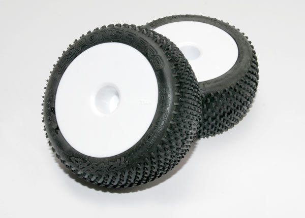 Tires & wheels, assembled, glued (white dished 2.2' wheels, Response Pro 2.2' tires, foam inserts) (2)