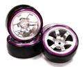 Billet Machined Alloy 6 Spoke Wheel w/ Outer Ring + Drift Tire (4) Set C23721PURPLE