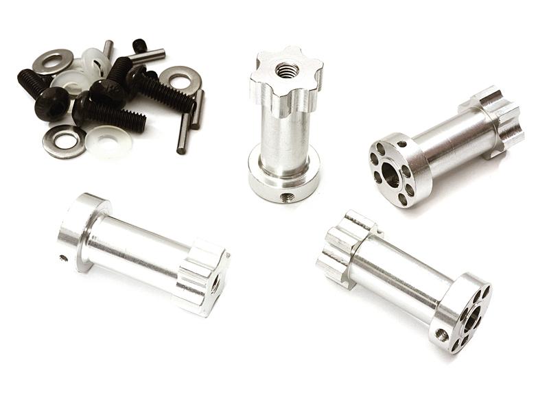 12mm Hex Extended Wheel (4) Hub 28mm Thick for Most Traxxas 1/10 C28019SILVER