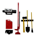 Apex RC Products 1/10 RC Rock Crawler Scale Accessory Set W/ Gas Can, Winch, Jack, Shovel, Axe, & Pry Bar #4053