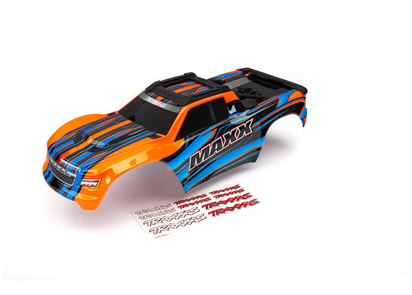 8911T - Body, Maxx®, orange (painted)/ decal sheet