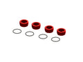 Aluminum Front Hub Nut Red (4) inc O-Rings