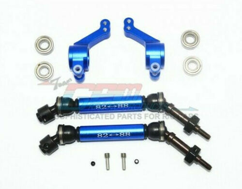 GPM Racing Traxxas Rustler 4X4 Blue Rear CVD W/ Knuckle Arm Set SSLA1277RH22-B