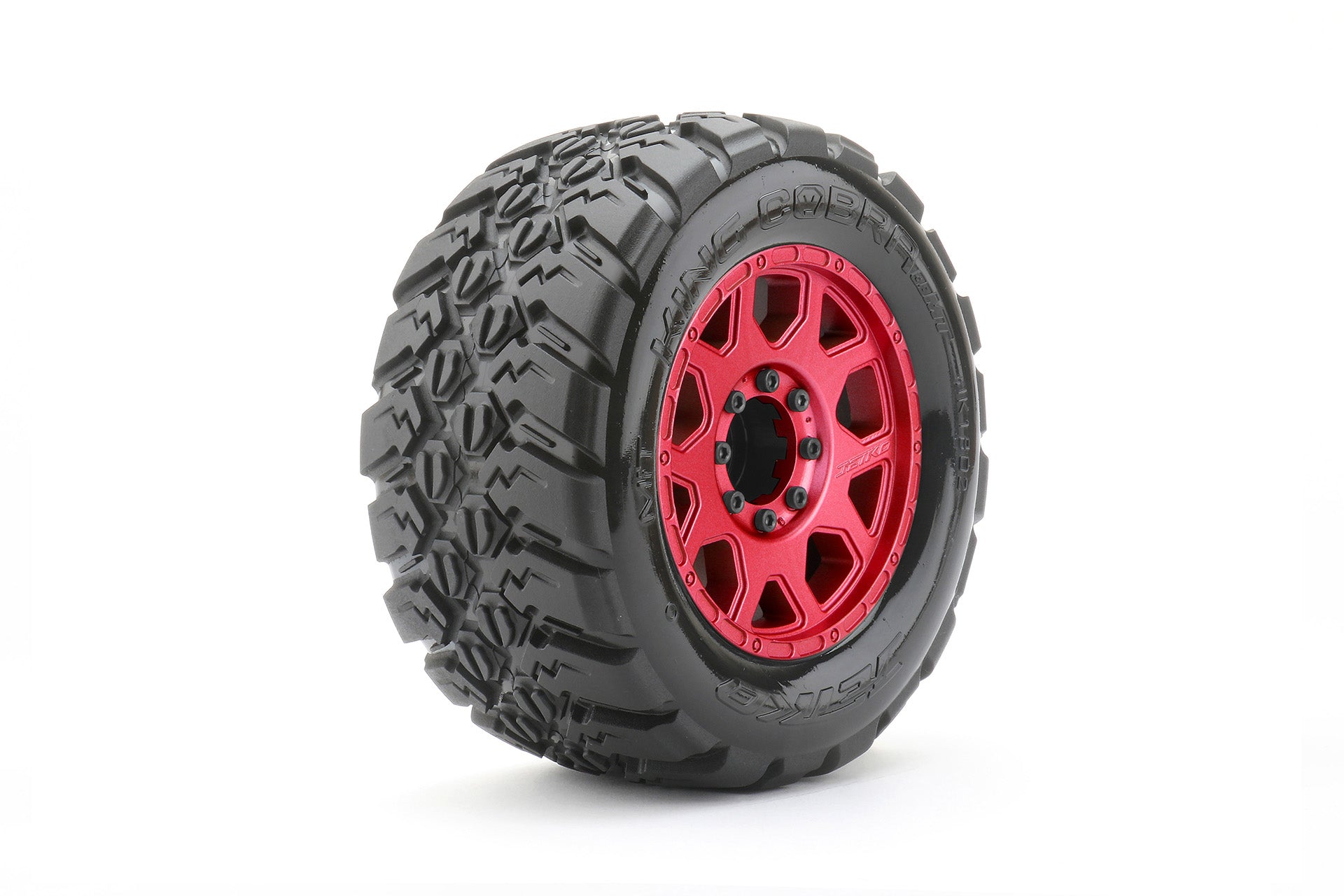 JKO1802CRMSGBB2    1/8 MT 3.8 EX-King Cobra, Mounted on Metal Red Claw Rim, Medium Soft, Belted, Glued, 17mm 1/2" Offs