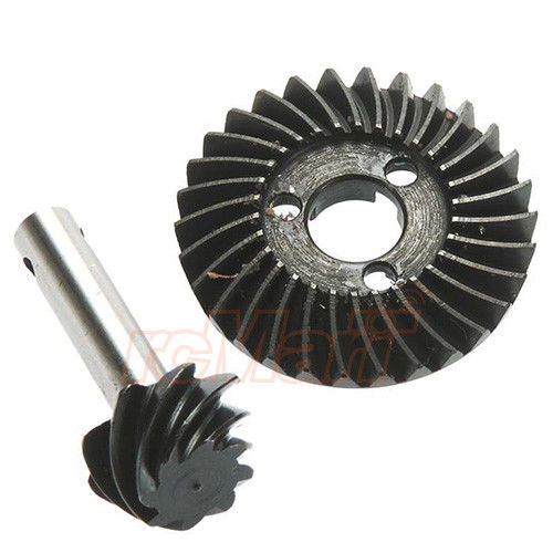 Hot Racing 27T/8T HD 0.9 Module High Pinion Bevel Gear Set.   FEATURES:  Compatible with Axial AR44 axles Hardened steel for increased strength Provides over drive for the front axle   YOU WILL RECEIVE:  One 8T Bevel Gear One 27T Bevel Gear Hi