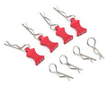1/10 Red Aluminum EZ Pulls 4, Body Clips 8