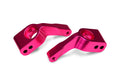 Stub axle carriers, Rustler/Stampede/Bandit (2), 6061-T6 aluminum (Pink-anodized)/ 5x11mm ball bearings (4)