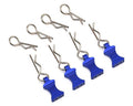 1/10 Blue Aluminum EZ Pulls (4pcs) and Body Clips (8pcs)