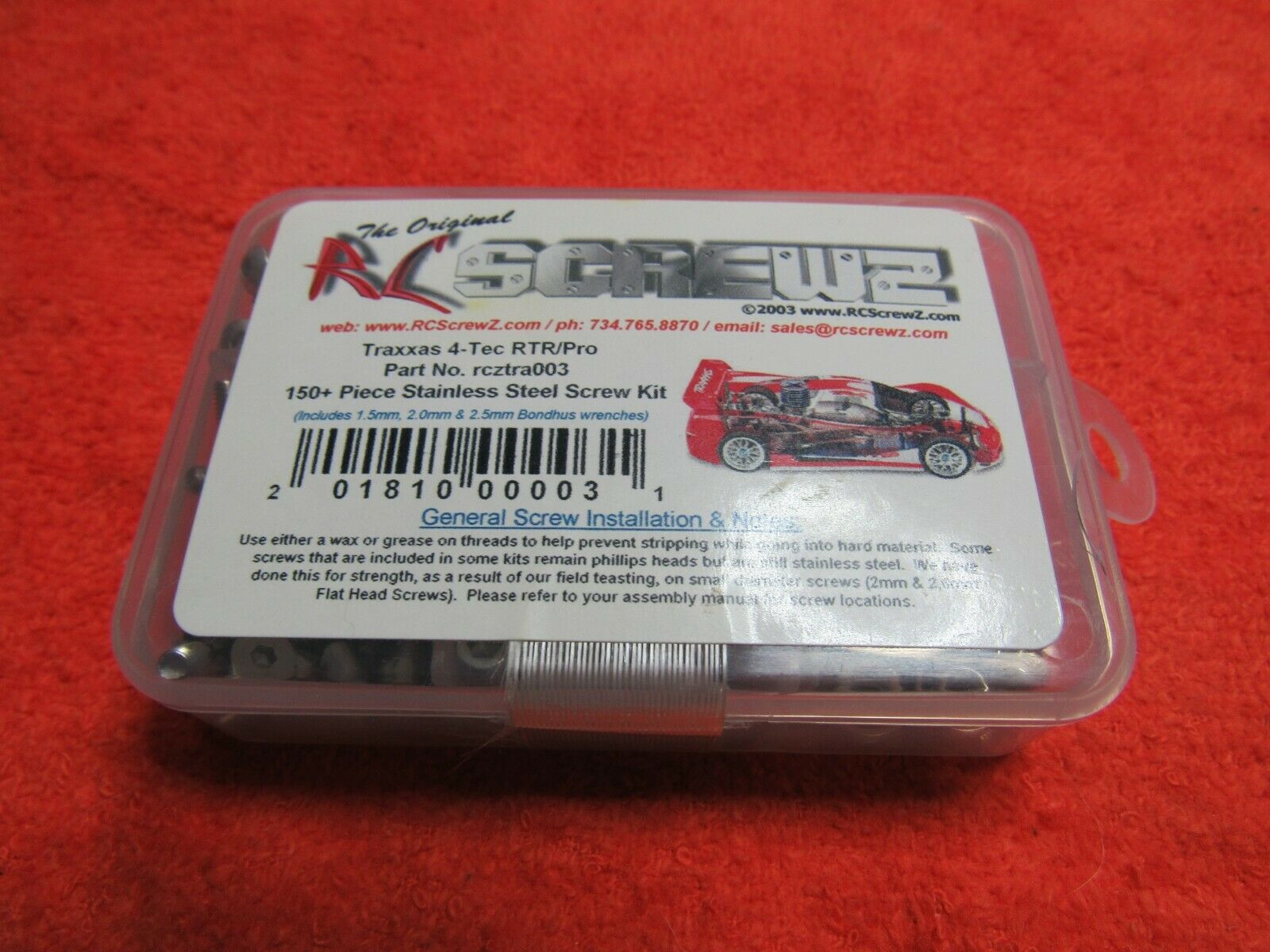 TRAXXAS 4-TEC RTR/PRO RC SCREWZ STAINLESS STEEL SCREW SET RCZTRA003