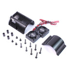 YEAH RACING BLACK 1/8 ALUMINUM MOTOR HEAT SINK W/ DUAL COOLING FANS YA-0261BK
