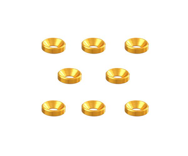 Square R/C M4 Aluminum Countersunk Washers, 10mm OD (Gold) 8 pcs. SQ-SGE-16G