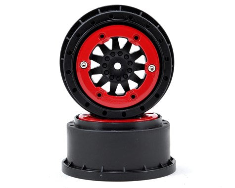 2745-03 ProTrac F-11 2.2"/3.0" Red/Blk Bead-Lock Whls