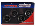 Tires and wheels, assembled, glued (split-spoke black chrome wheels, 1.9' Drift tires) (front and rear)