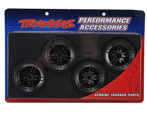 Tires and wheels, assembled, glued (split-spoke black chrome wheels, 1.9' Drift tires) (front and rear)