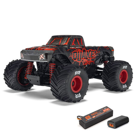 ARA2137T1  1/16 QUAKE GROM 4X4 RTR Brushed Monster Truck (Battery & Charger Included), Red