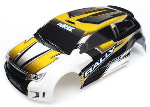 Body, LaTrax 1/18 Rally, yellow (painted)/ decals