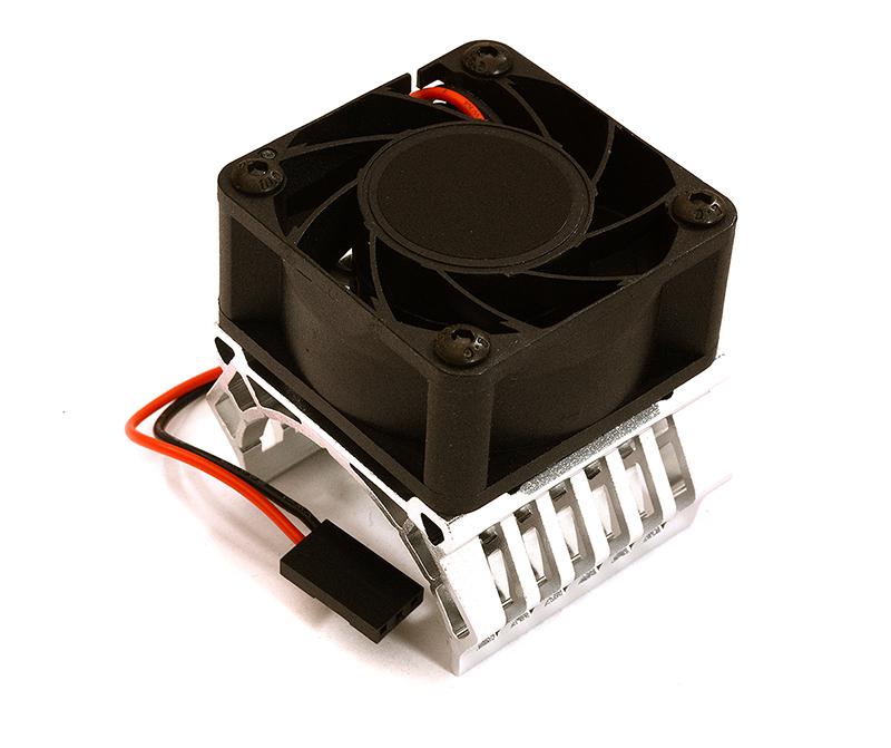 36mm Motor Heatsink+40mm Fan 17k rpm for 1/10 Slash 4X4, Stampede 4X4, 4-Tec 2.0 C28602SILVER