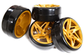 5 Spoke Complete Wheel & Tire Set (4) for Drift Racing (O.D.=62mm) C30873
