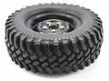 APEX RC PRODUCTS 1.9" BLACK "5 LUG" WHEELS + 100MM "GRINDER" CRAWLER TIRES #6160
