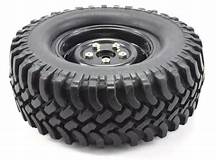 APEX RC PRODUCTS 1.9" BLACK "5 LUG" WHEELS + 100MM "GRINDER" CRAWLER TIRES #6160