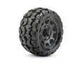 JKO2701CBMSGNB3  1/10 ST 2.8 Tomahawk Tires Mounted on Black Claw Rims, Medium Soft, 14mm Hex for Arrma