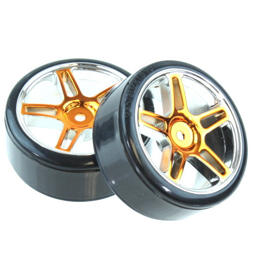 Anodized Yellow Drift Wheels and Tires