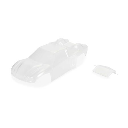 1/28 Pre-Cut Crowd Pleazer Clear Body: Losi Micro-T For use on the Losi Micro-B, LOS-1392. Mounting will require the use of hook and loop tape such as TLR230003, sold separately
