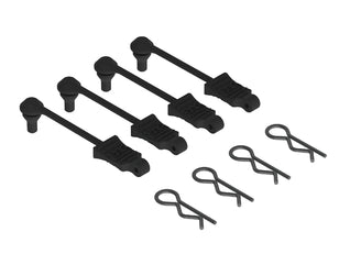 AR390165 Body Clip Retainer 1/10 Scale Black (4)