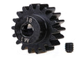 Gear, 18-T pinion (machined) (1.0 metric pitch) (fits 5mm shaft)/ set screw (for use only with steel spur gears)
