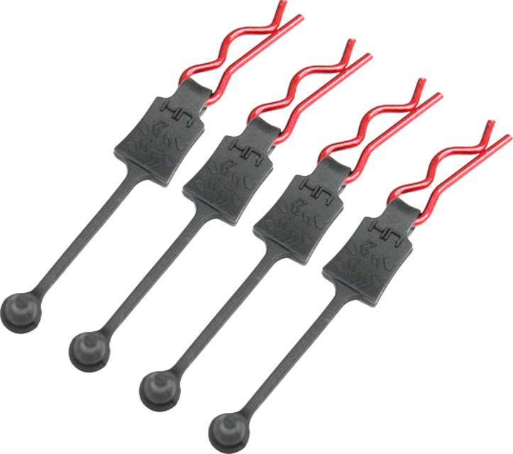 Body Clip Retainers 1/8 Scale (4) Red